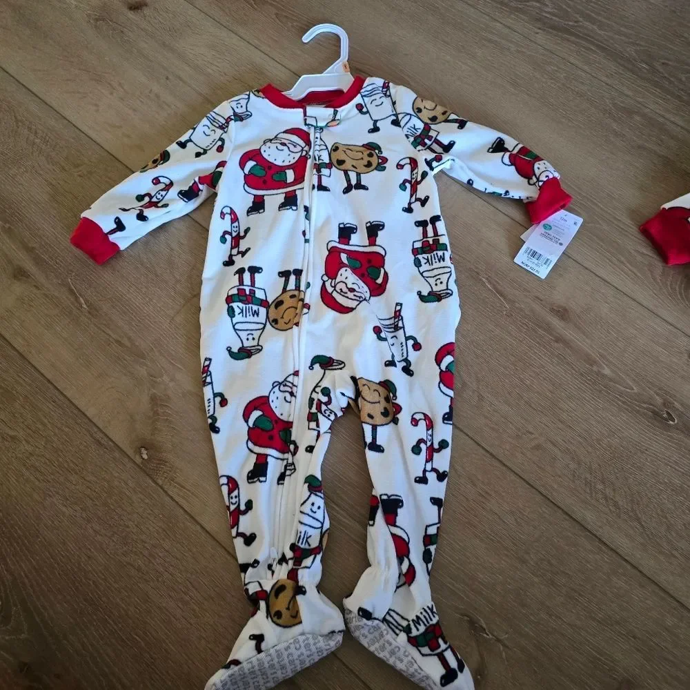 NWT Carter’s Santa, Cookies & Milk Pajama Set
